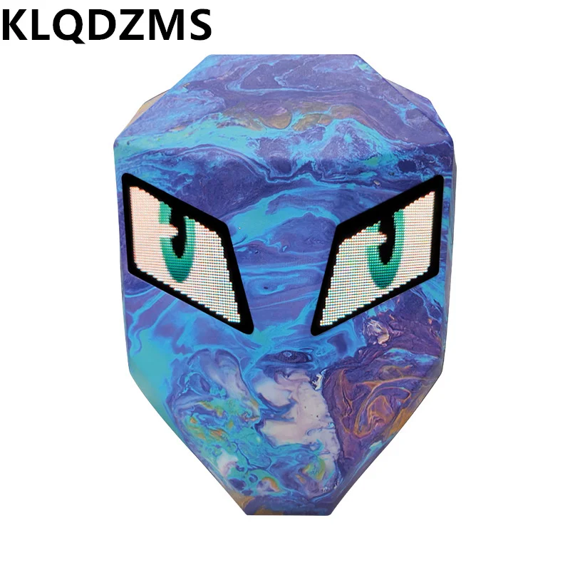 

KLQDZMS Motorcycle Wear Resistant Backpack Cool LED Knight Pattern Shell Helmet Motorcycle Unisex Riding Backpack Backpack