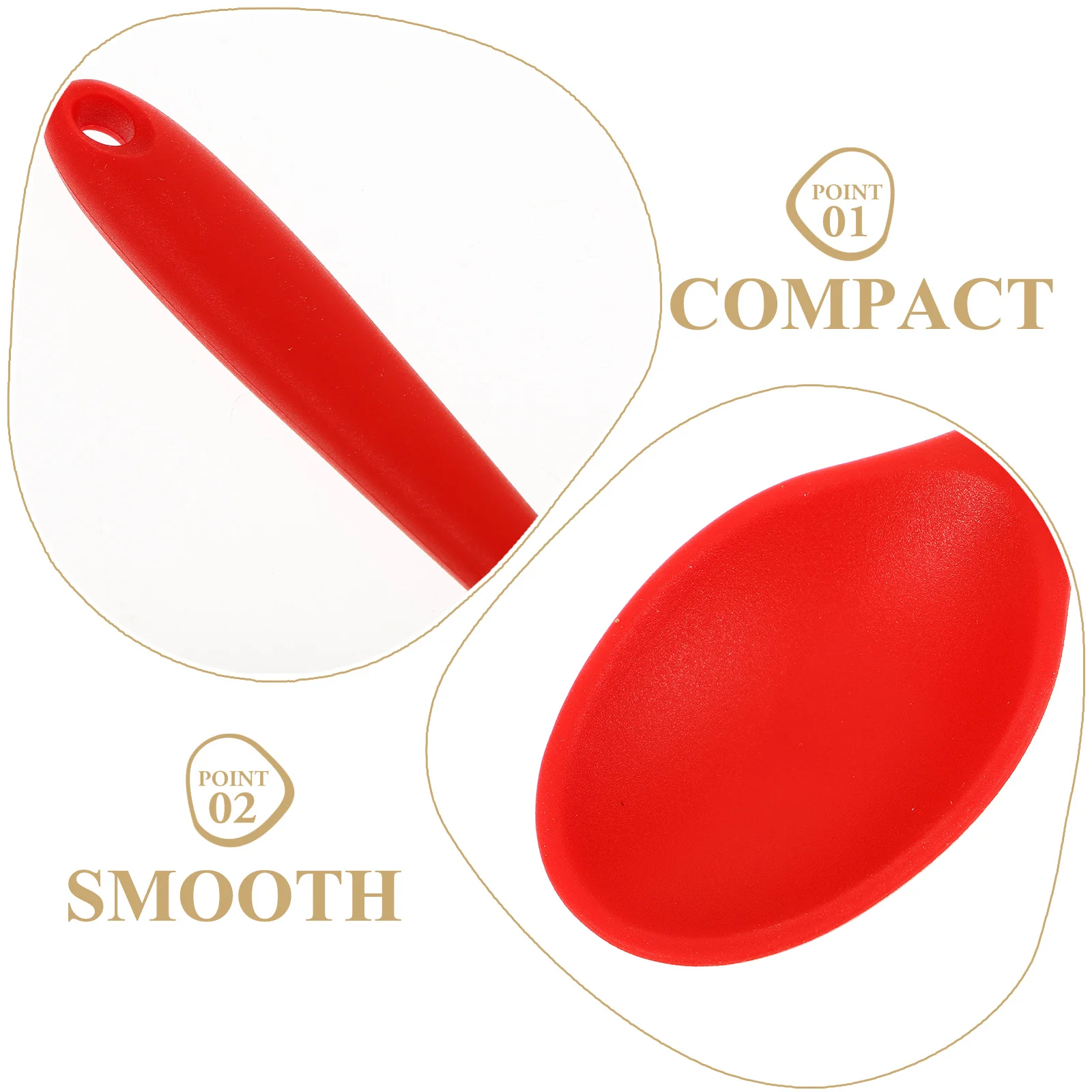 

4pcs Kitchen Cooking Silicone Soup Long Handle Ergonomic Mixing Stirring Spoon Nonstick For Household Use Multipurpose Serving