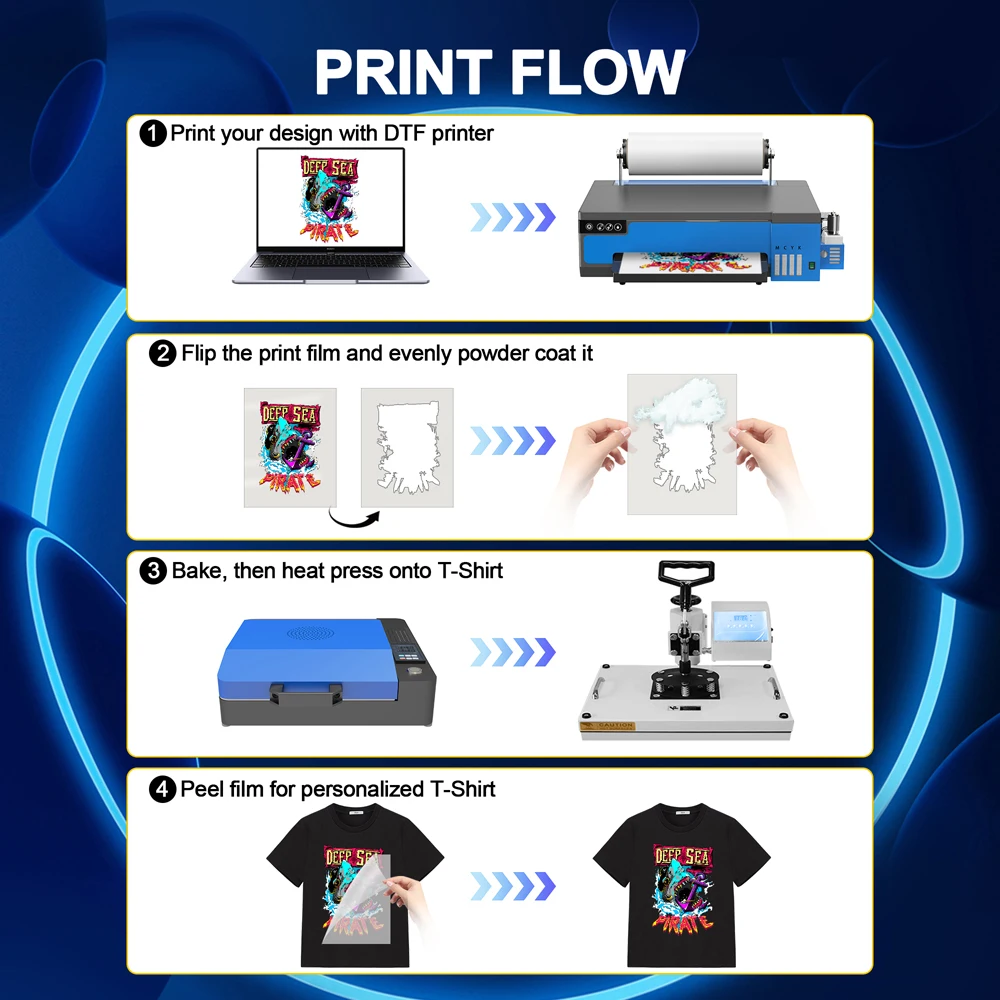 Colorsun A3 dtf printer For XP600 impresora a3 dtf Printing machine Tansfer to FIim DTF Printer For T-Shirt Hoodies Shoes