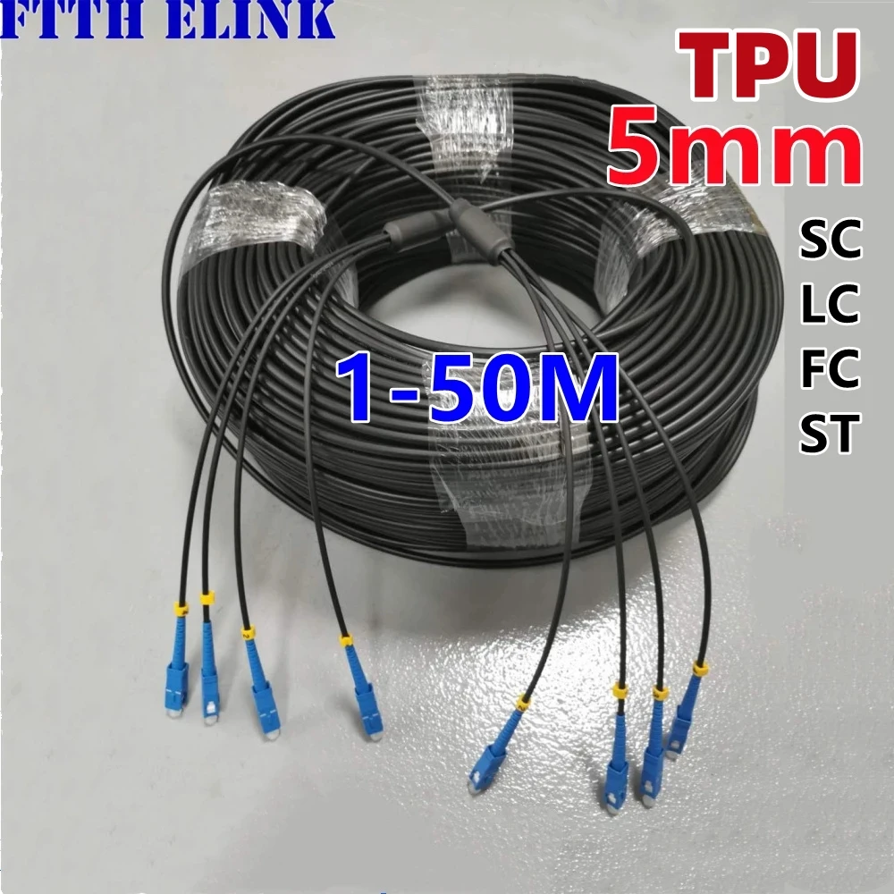 

1-50 м бронированный 4C волоконно-оптический патчкорд ТПУ одномодовый 5 мм 20 м 30 м храповый LC SC FC E2000 4-жильный джемпер SM наружный черный 4 волоконный