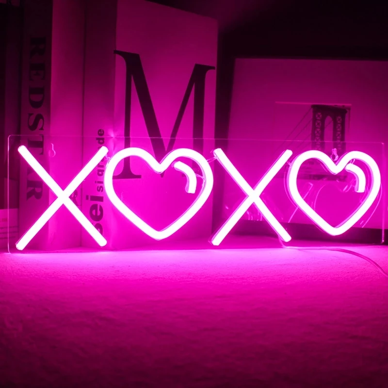 

Neon Sign Pink LED Sexy Heart Neon Lights Wall Art Decor for Bedroom Living Room Party Bar Club Decor Gift Illuminated Sign