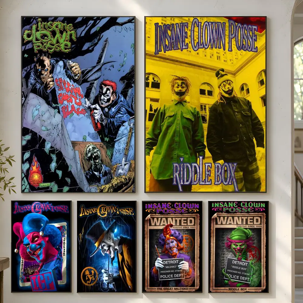 Rebellious Band I-Insane Clown Posse Poster Premium Modern Waterproof Wall Art Pictures for Bedroom Living Room Bar Decor