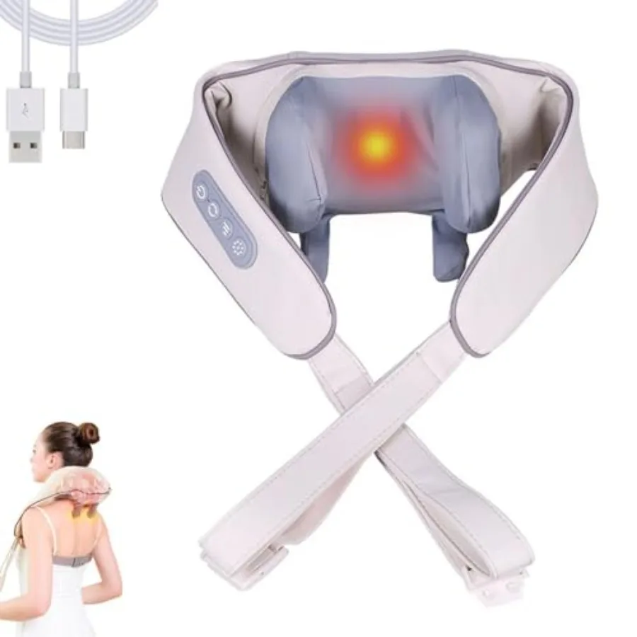 

2025 New Cordless Rechargeable Shiatsu Neck and Shoulder Massager with Heat for Portable Use Ideal for Back Neck Shoulders Reli
