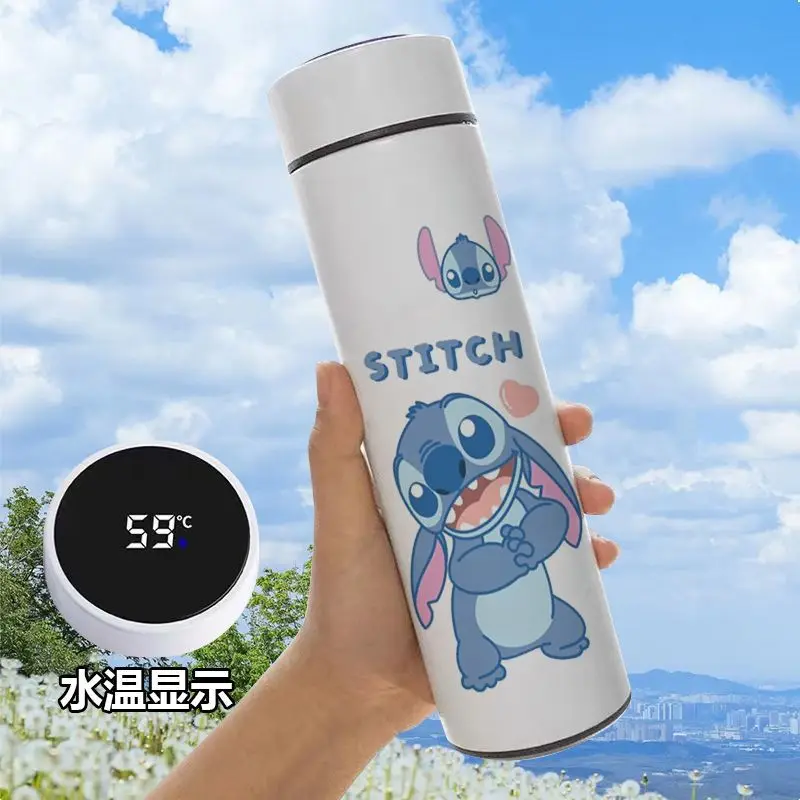 Botella de agua aislada de Disney Stitch, taza de viaje, taza de café de acero inoxidable, Linda taza de estudiante para niños, taza de regalo para