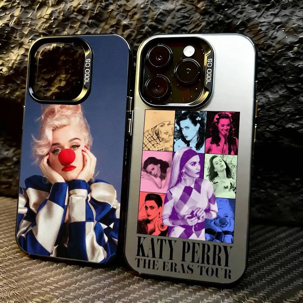 

K-Katy Perry Singer Phone Case For iPhone 17,16,15,14,13,12,11 Plus,Pro Max,XS,Colorful Silver Black Cover