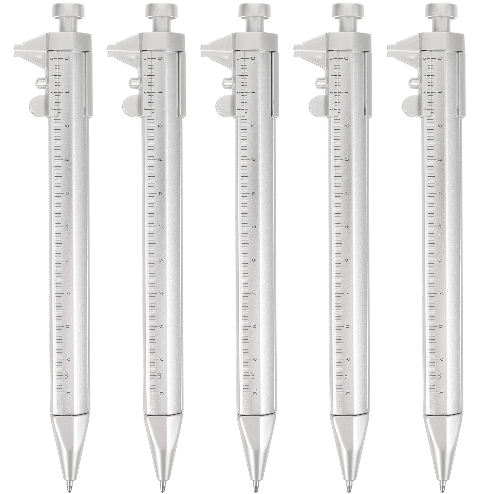 

5pcs Caliper Pens Plastic Ruler 0 100mm Blue Ink Creative Students Writing Measuring Portable Engineering Tools Gifts