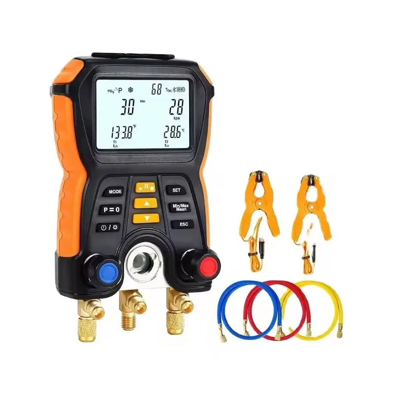HTI HT-750 Digital Pressure Gauge New Refrigeration Vacuum Manifold Tester Meter Essential Tool for Refrigerant Management