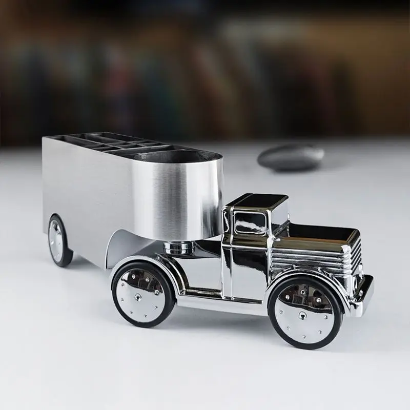 Multifunctional trailer pen holder, high-end desktop storage ornament