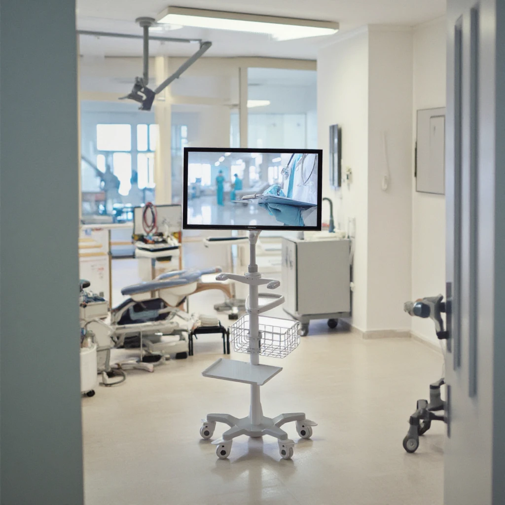 Multifunctional Hospital Trolley, Adjustable Height, Medical Clinic Trolley, Medical Trolley Trolley, 3-tier Trolley