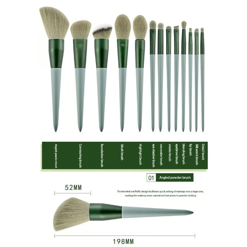 Profesjonalny zestaw pędzli do makijażu 13-częściowy – miękkie włosie syntetyczne do twarzy i oczu, podróżny zestaw pędzli do makijażu do podkładu