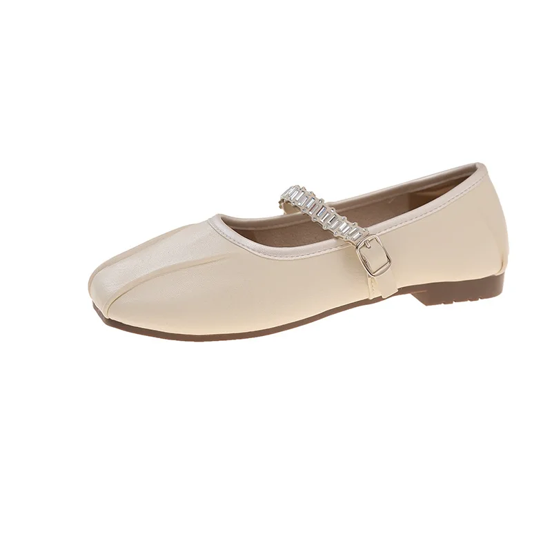 موضة جلد ناعم النساء أحذية الباليه الشقق ربيع الخريف مريحة كسول المتسكعون الفتيات عادية أحذية الرقص النساء ماري جين