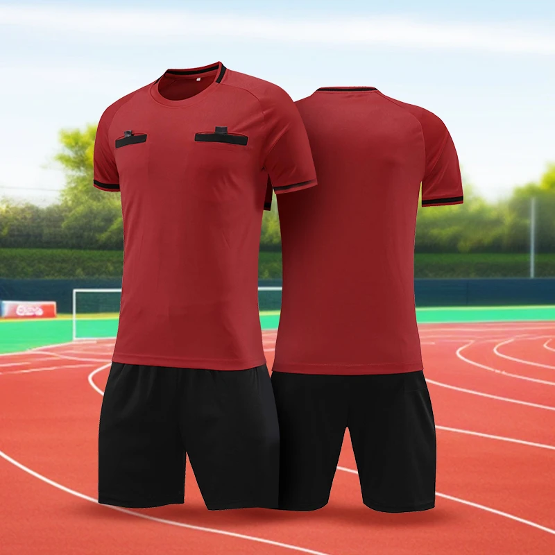 2024 Soccer Referee Uniforms Professional Judge Football Jerseys Shorts Shirts Suit Pocket Tracksuits Clothes Custom