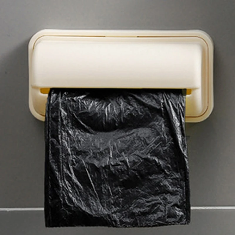 Wall Mounted Trash Bags Storage Box Garbage Bag Dispenser for Kitchen Bathroom Grocery Bag Holder Kitchen Plastic Bags Container