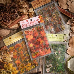 8 sheets per pack of plant Scenery pattern stickers, Forest elements, DIY notebook and album decoration stickers