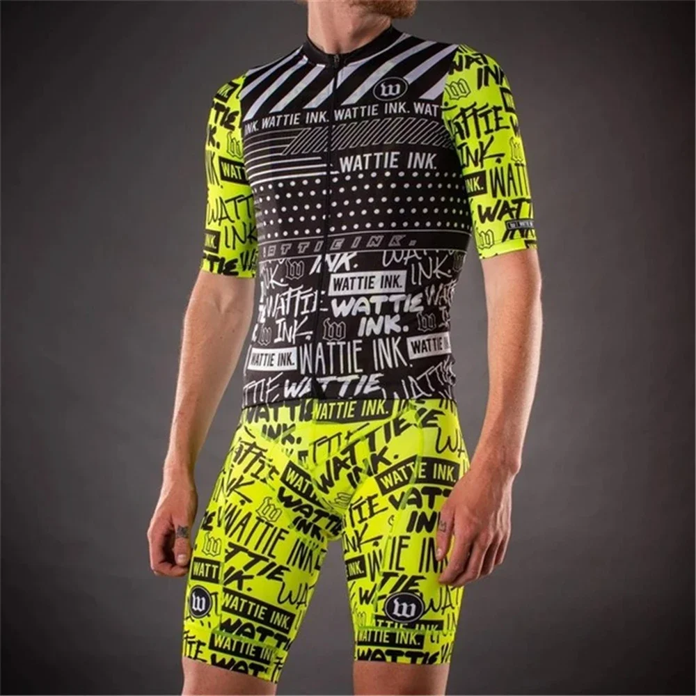 

Wattie Ink Team Bib Suit Cycling Maillot Cycling Set Bike Jersey Bib Shorts Suit Ropa Ciclismo Hombre Mens Short Sleeve 2022