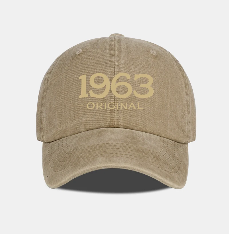 Retro 1963 Original Bedruckte Gewaschene Baseballkappe - Verstellbar, Outdoor, Casual, Unisex, Dad Cap - Vatertagsgeschenk – Detail 4