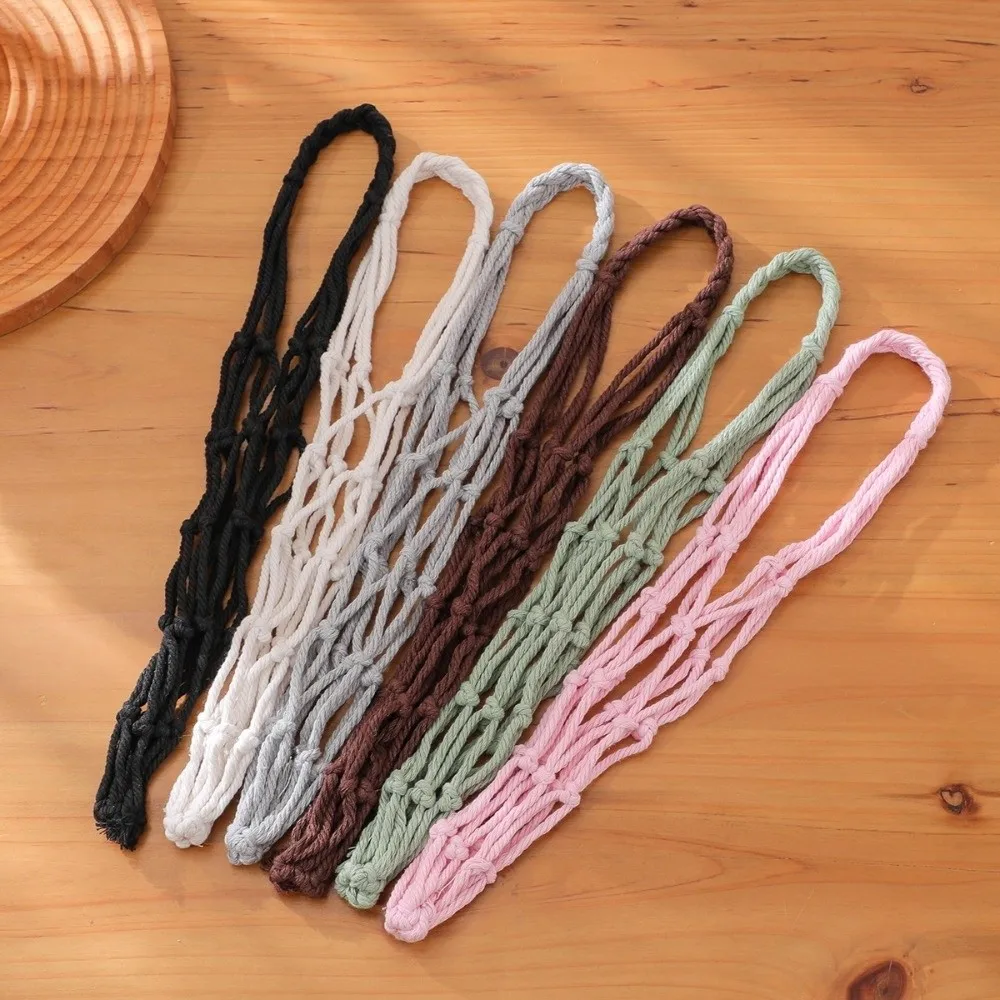 

Woven Net Coffee Cup Mesh Bag Foldable Multiple Colors Bottle Mugs Storage Bag Hollow Out Reusable Portable Cups Holder Office