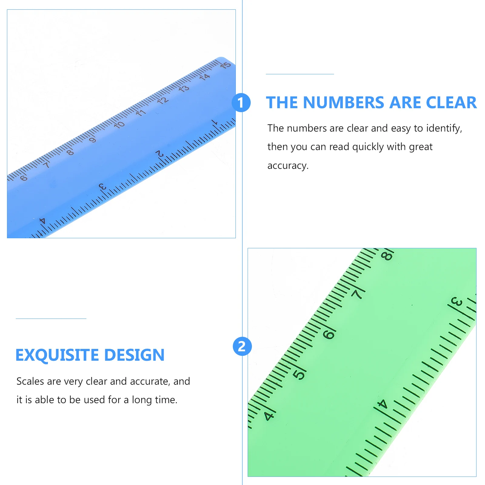 20pcs 0-15Cm Student Ruler Plastic Straight Ruler School Office Home Use Clear Measurement Tool For Kids Teachers