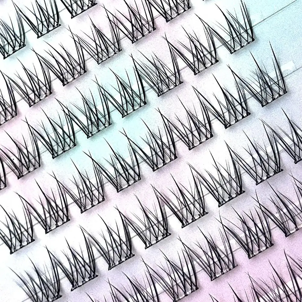 رموش صناعية خالية من الغراء طبيعية بدون مكياج كسول ودية ذيل السمكة رموش مجزأة فردية أداة مكياج حديثي الولادة #6