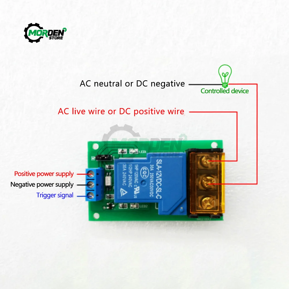 30A DC5V/12V/24V High Power Relay Module One Way High/Low Level Trigger Optocoupler Isolation Relay Board Power Supply Accessory