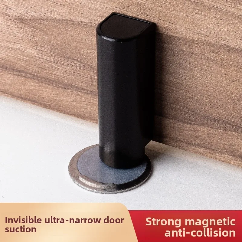 Magnetischer Türstopper aus Edelstahl, robuster Türstopper, schwarz, nagelfreier Türhalter, Türhalterung, Türbeschläge