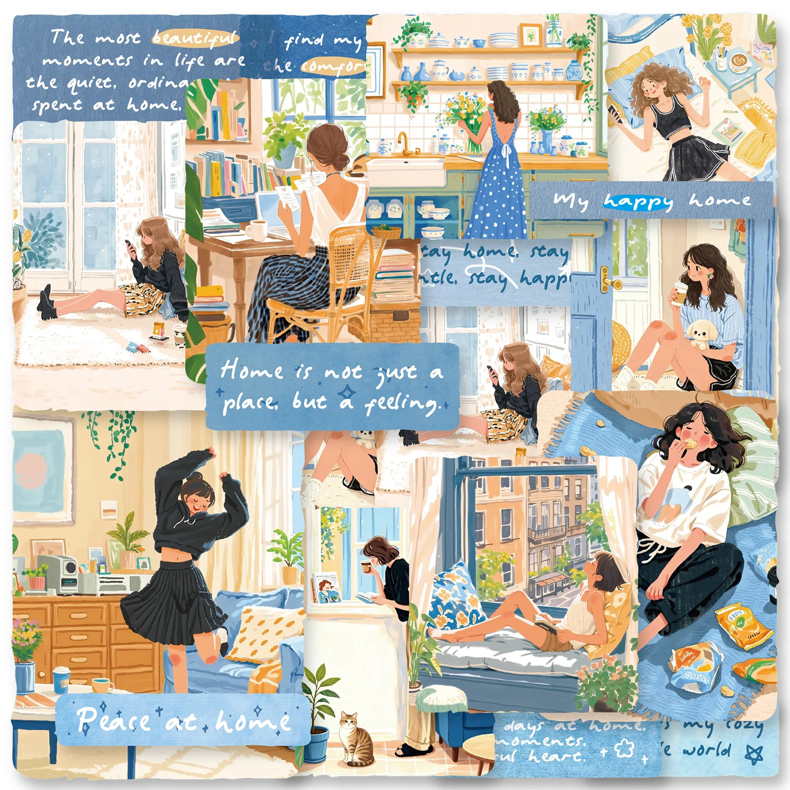 Etori Life 1Pcs 65Mm*2M Ruban adhésif décoratif pour intérieur, idéal pour le rebord de fenêtre, la lecture, les collations, les collages artistiques pour filles, convient pour les carnets, les autocollants de téléphone, les albums photo, les valises, les guitares, les trousses à crayons, les porte-stylos, les fournitures scolaires, les fournitures de décoration de bureau, les fournitures de scrapbooking, l'esthétique artistique, les cadeaux pour amis, les cadeaux pour professeurs, la rentrée scolaire, les autocollants pour vélos
