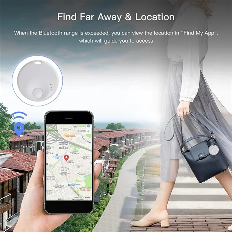جهاز تعقب الأمتعة اللاسلكي ABSQ-Mini Smart N Tag يعمل مع Find My، جهاز تحديد موقع العناصر للمفتاح والأمتعة وحقيبة الظهر