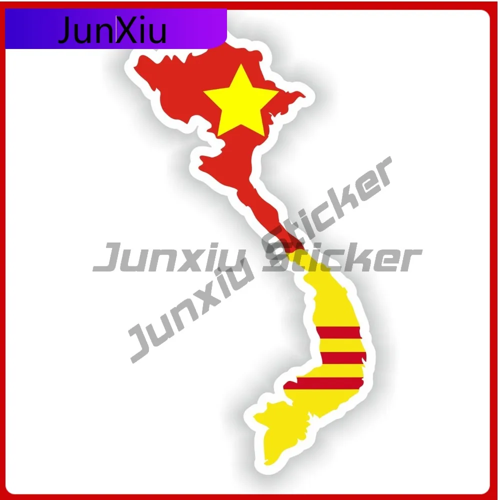 

Vietnam Shape Of The National Emblem Map Stickers Decorative Camper Rv Bicycle Car Decals Scratch Cover With Sticker Accessories