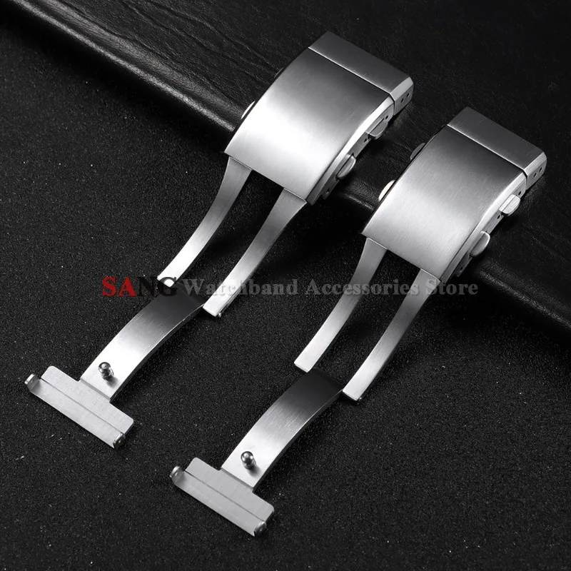 Brushed Extendable Metal Buckles Watch Clasp Buckle 18mm 20mm22mm 316L Stainless Steel Adjustable Watch Button Watch Accessories