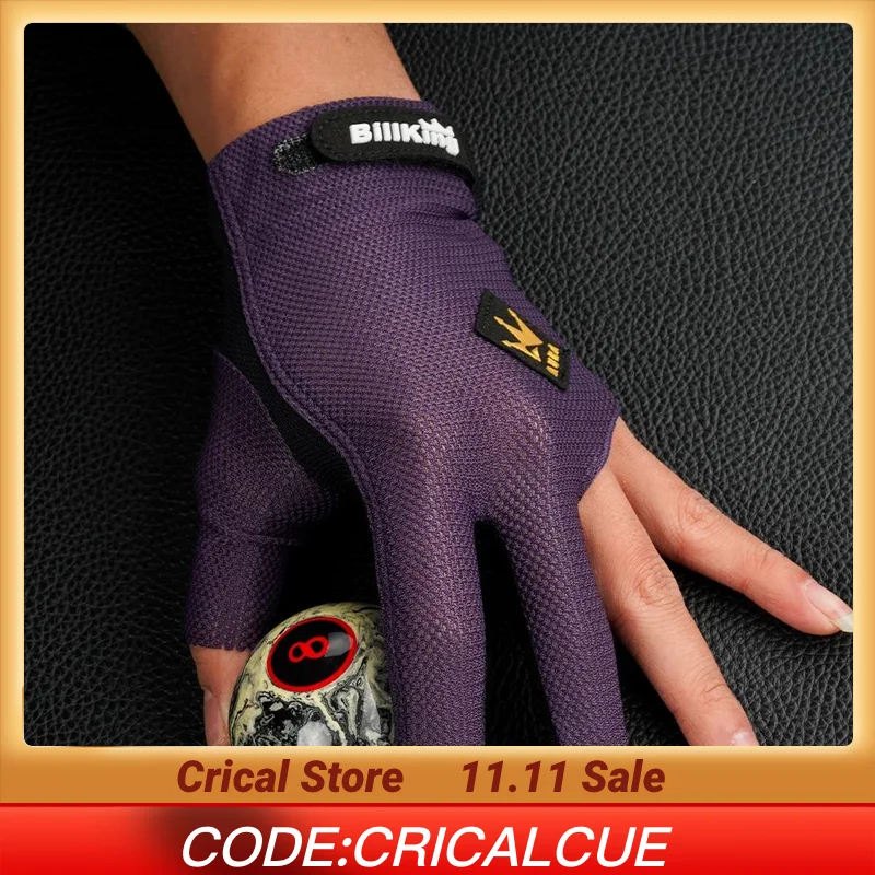

High Quality Three Fingers Billiard Pool Gloves Left Hand Red Blue Grey Color Snooker Accessories