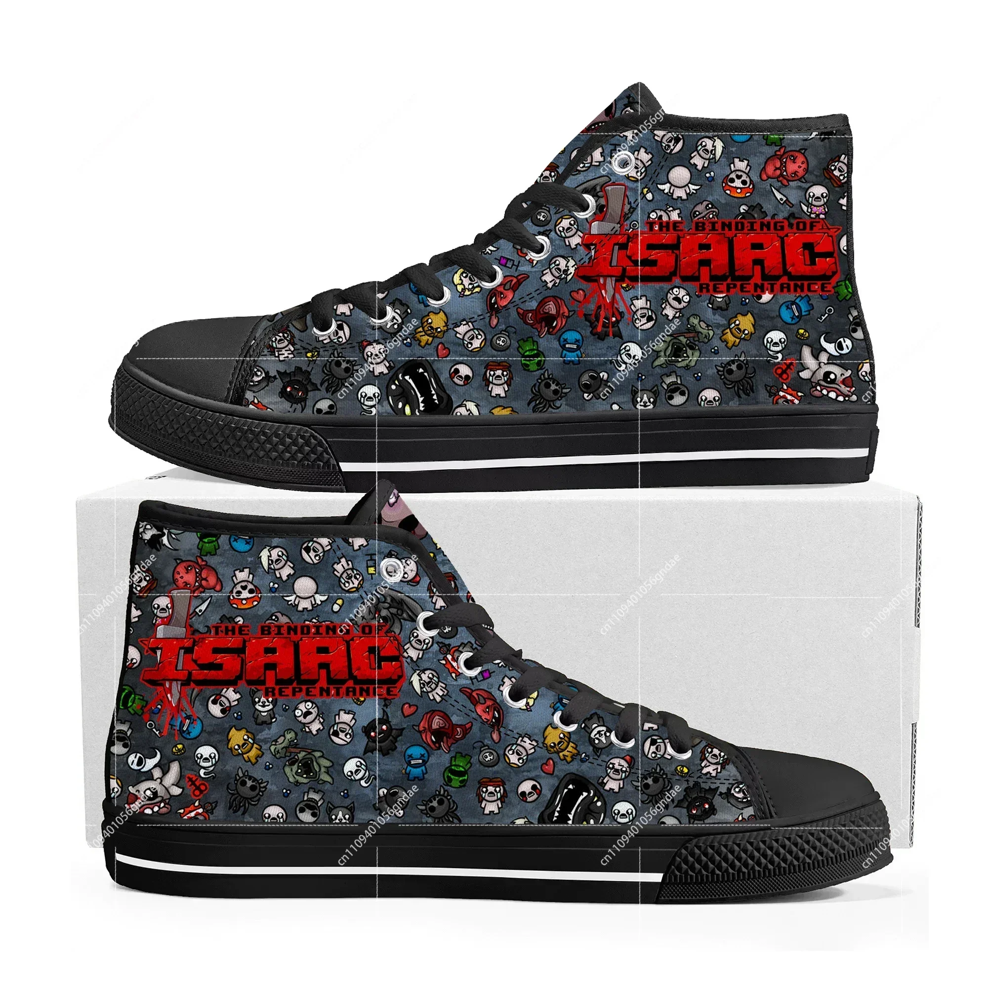 

The Binding of Isaac High Top Sneakers Cartoon Game Mens Womens Teenager High Quality Canvas Sneaker Custom Built Couple Shoes