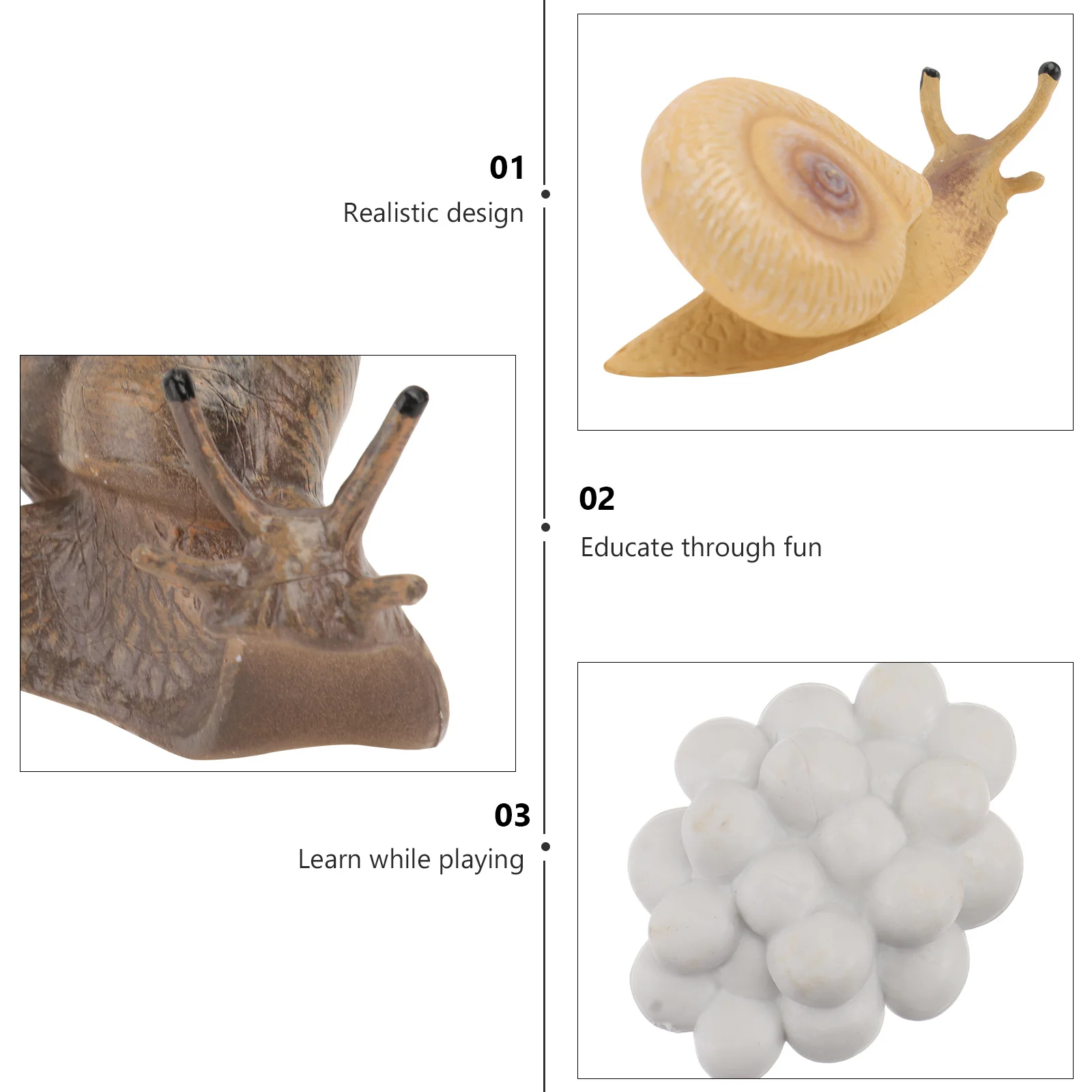 

4pcs Snail Life Cycle Ornament Plastic Educational For Kids Cognitive Development Home Garden Shop Decor Animals
