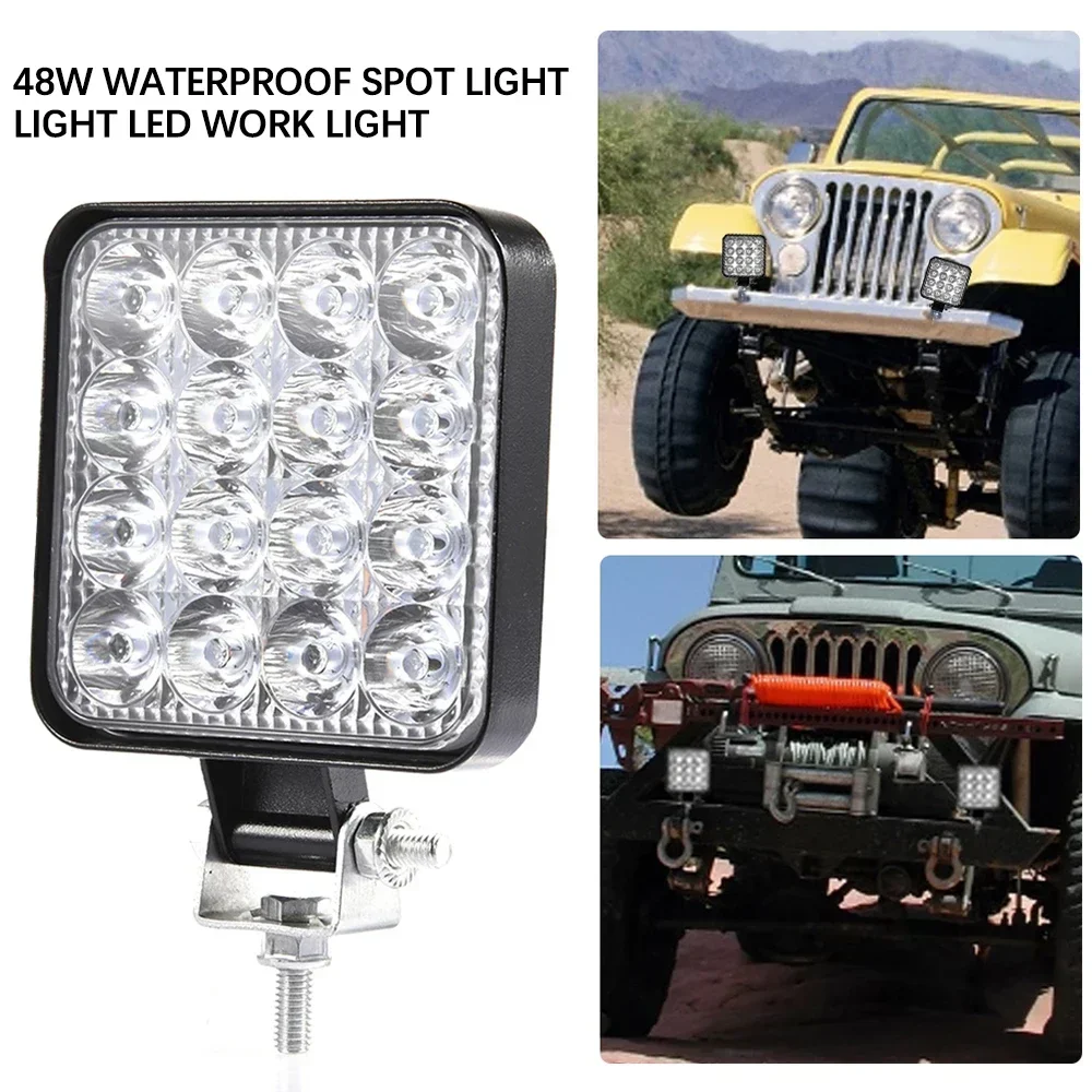 1PC Mini Offroad LED Bar 12V 24V Square LED Work Light for Car Truct Boat Atv 4x4 Tractor 42W 48W Spotlight LED Light Bar