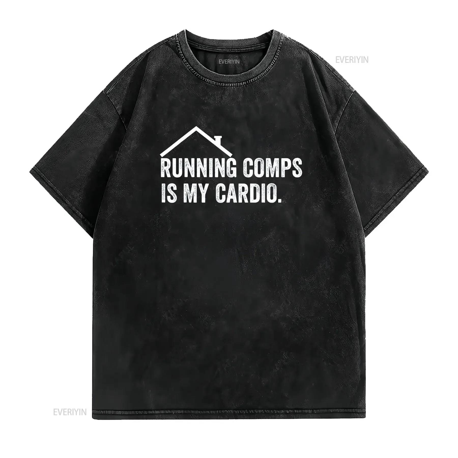 Funny Running Comps Is My Cardio Realtor Apparel T Shirt vintage Washed streetwear fashion graphic Stylish Stretched Soft