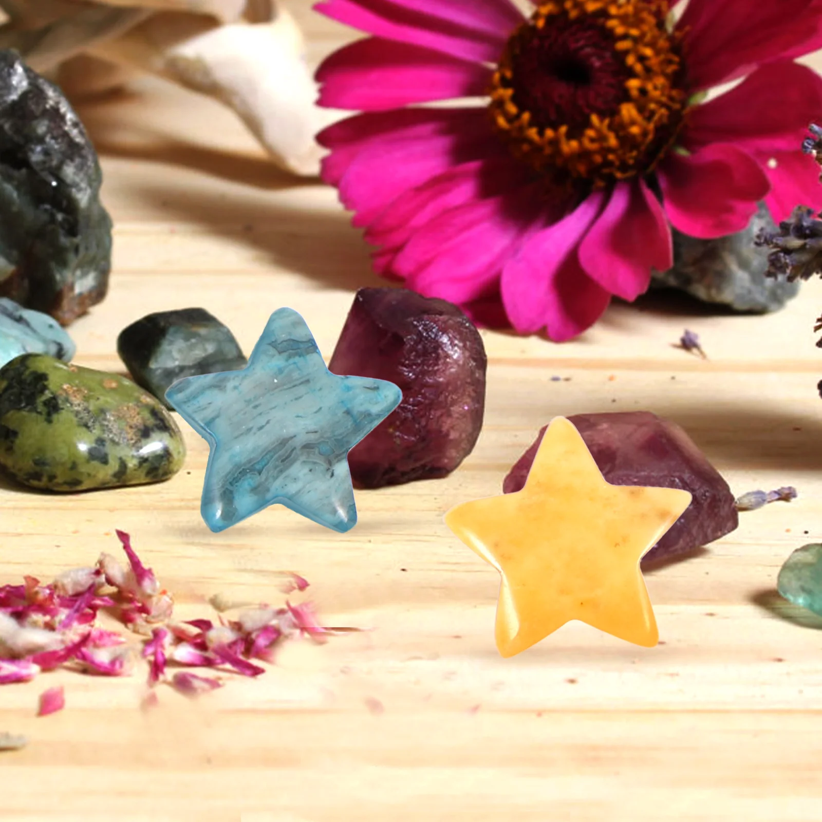 

30pcs Five Pointed Star Ornament Smooth Decorative Stone Adornment Decorative Stone Adornment Home Office Car Bedroom Bar Hotel