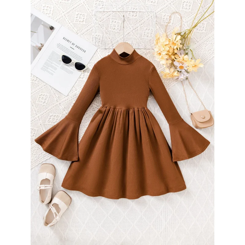 

Autumn Winter New E-commerce Girls' Clothing Casual Dress Knitted Sweater Girls' Warm Teenage Girls' Dress