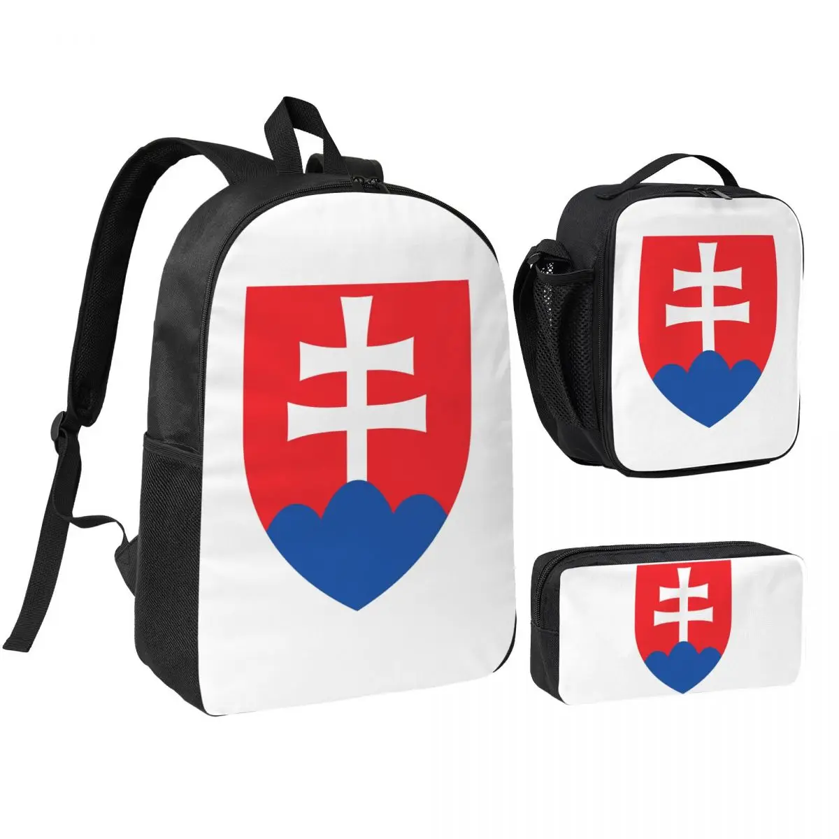 

Flag Of Slovakia Slovak Republic Backpack Student BookBag School Bag Shoulder Bags 3ps Insulated Lunch Bag Pencil Case