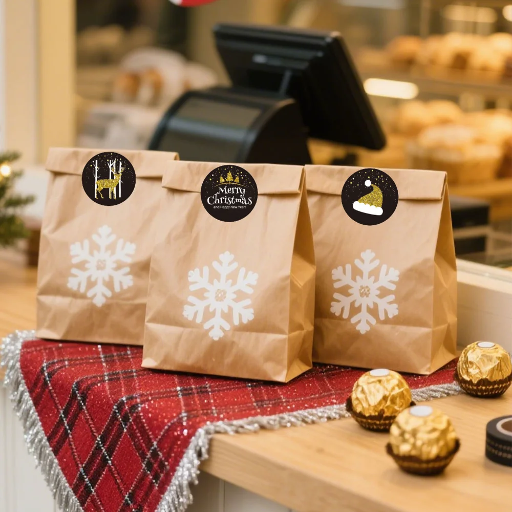 Christmas Tree Stickers Snowflake Seal Stickers For Envelopes Gift Sealing Packaging