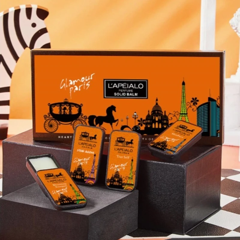 4 шт./кор., твердые духи с кареткой, ароматы для женщин и мужчин, твердый бальзам, свежий, мягкий, стойкий, водостойкий, аромат, дезодоранты, духи для тела