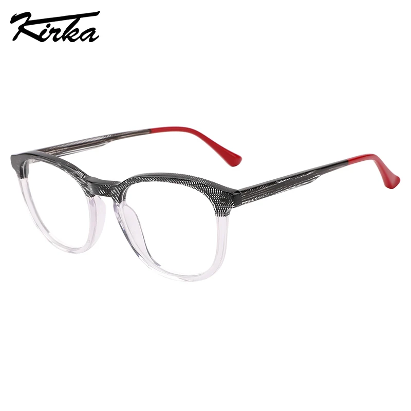 

Kirka Female Acetate Oval Dotted Laminating 4 Colors Design Frames Reading Myopia Glasses Flexible Glasses Frame WD3149