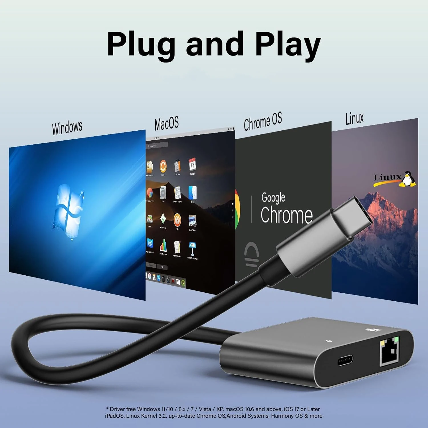 Adaptador USB 3,2 tipo C a Ethernet Compatible con Thunderbolt3/4 tarjeta de red Rtl8156B de 2,5 Gbps 2500Mbps para Macbook Pro Laptop NAS