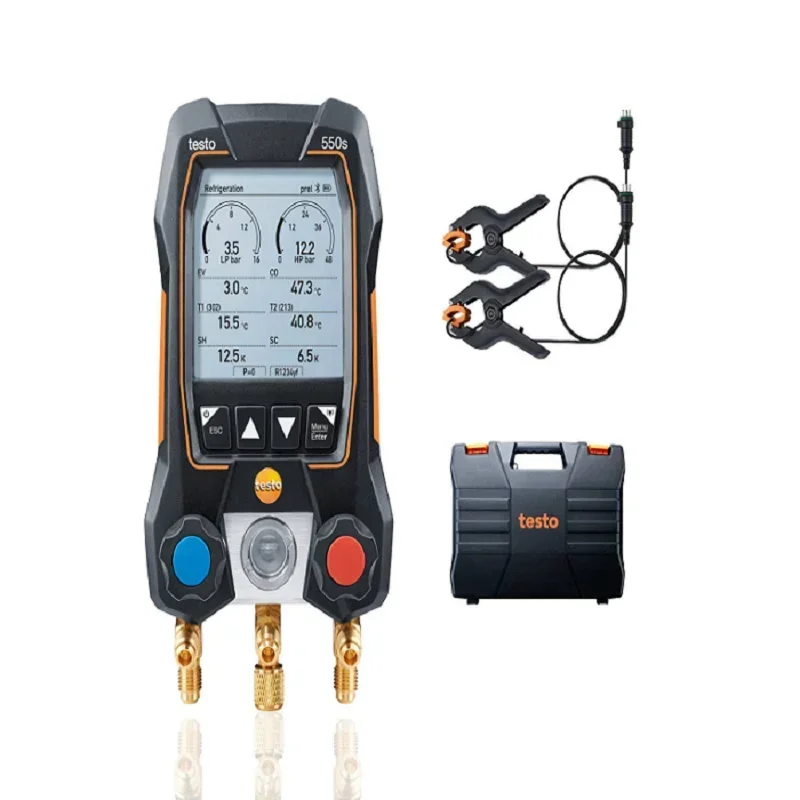 Testo 550s Smart Digital Manifold With Fixed Cable Clamp Temperature Probes 0564 5501 STOCK