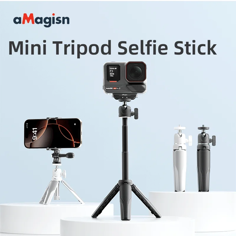 

Mini Fixed Stand Tripod Selfie Stick, For Action Cameras/Mobile Phone Gimbals, Freely Adjustable Angle Stand Accessories