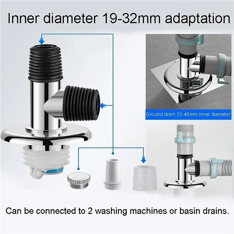 Washing Machine Floor Drain Pipe Anti-overflow Joint  Washing Machine Special Connectors Drain Pipe Sewer Anti-Overflow Device