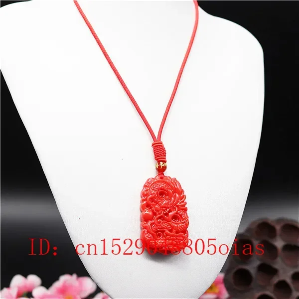 Collier pendentif dragon en pierre naturelle pour hommes et femmes, amulette sculptée, breloque bijoux en jadéite chinoise, cadeaux de mode diversifiés, sites rouges