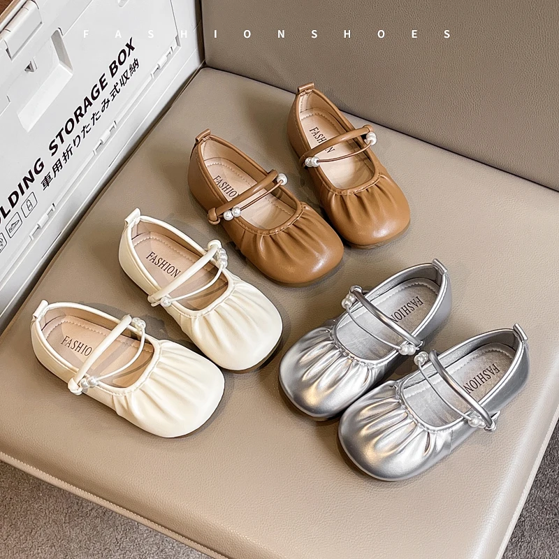 

Children Princess Leather Shoes for Girls 2025 Autumn New Fashion Korean Style Soft Bottom Anti-slippery Versatile Dress Shoes