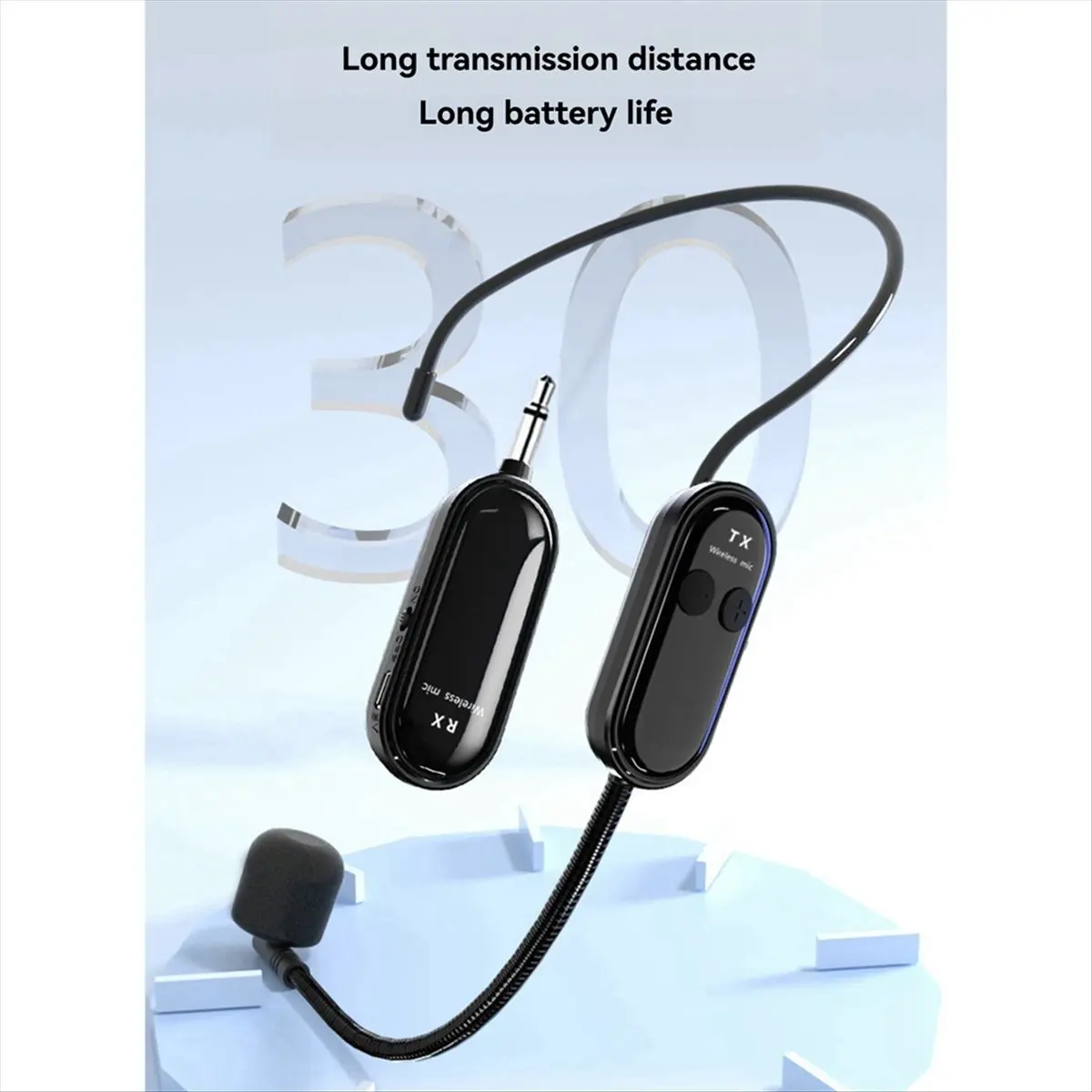 fine 2.4G Wireless Microphone Headset Long Range, Handheld & Head-Worn Mic, Dual Mode for Teaching,Fitness Instructors