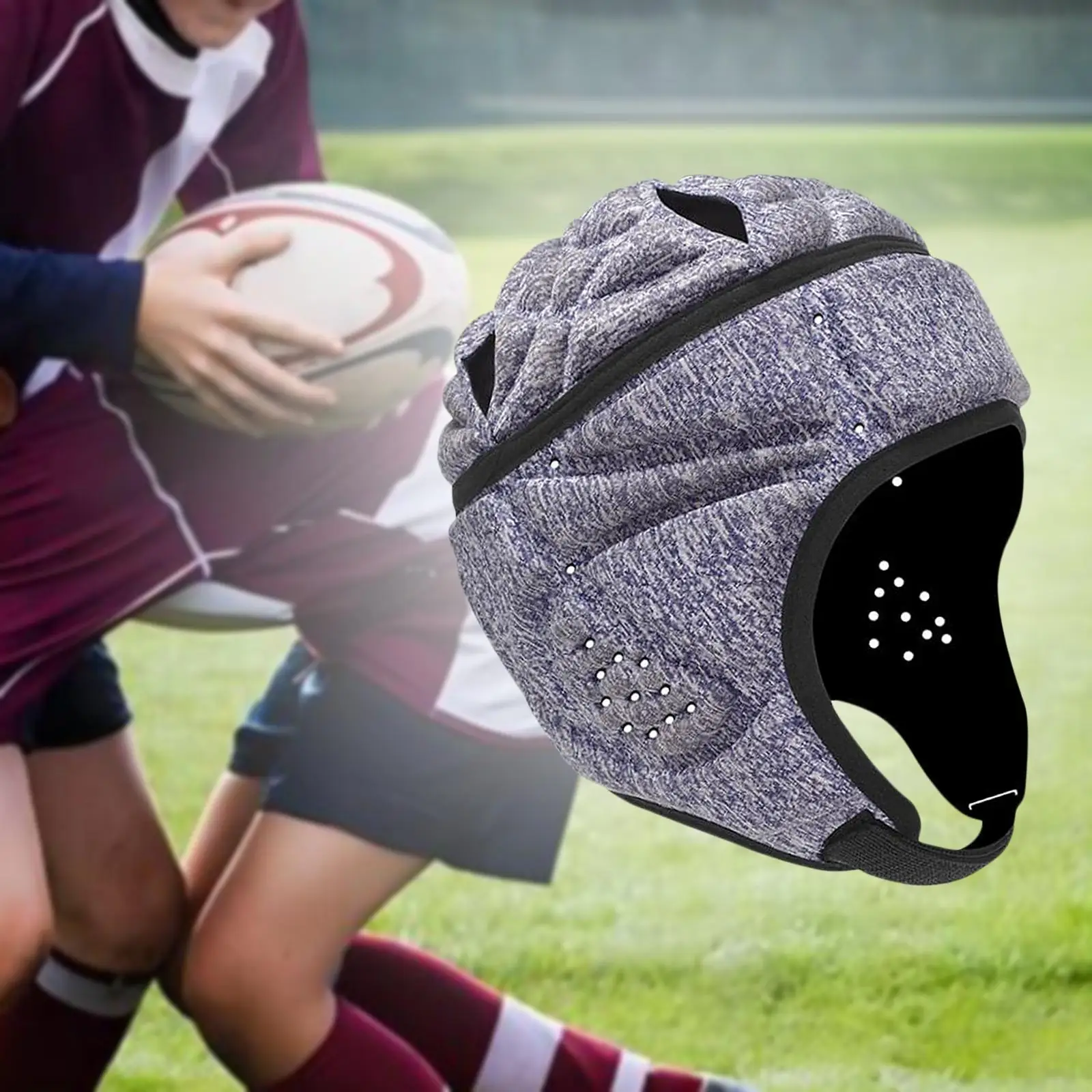 Kids Rugby Helmet Protective Gear Anti Collision Breathable Rugby Headgear for Soccer Children Playing Pitcher Training Youth