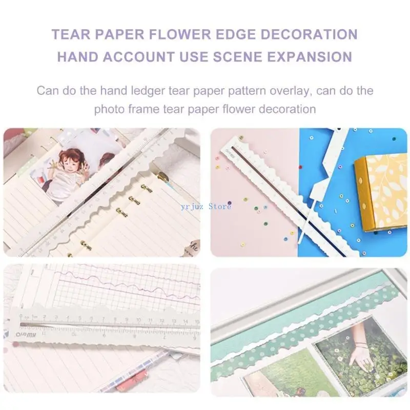 583D Metal Craft Ruler Wavy Line Jagged Irregular Edges 12Inch Measuring Drawing Tool