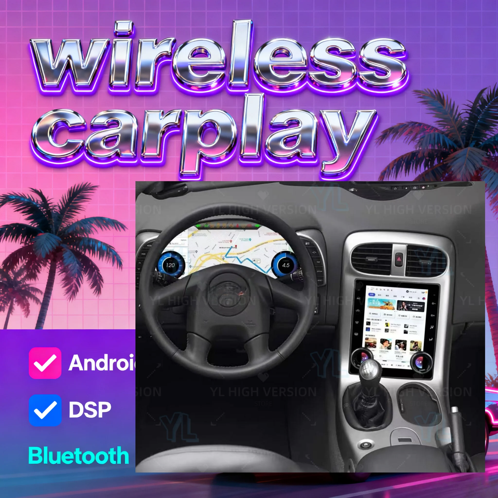 Andoid 13 Auto Carplay GPS Navig For Corvette C6 2005-2013 Car Radio 10.4